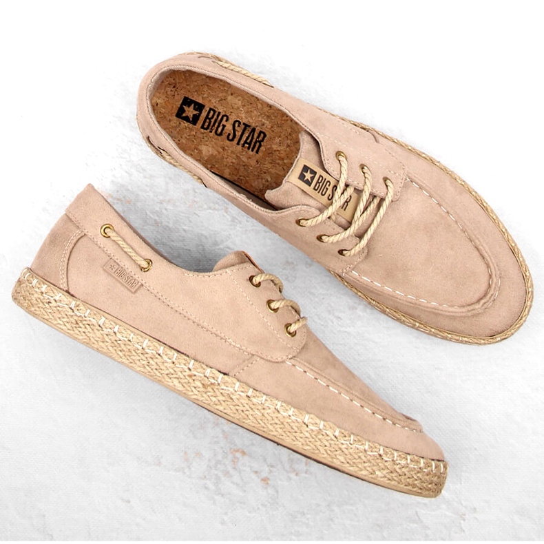 Férfi fűzős espadrillák Big Star NN174054 bézs 3