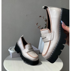 S.Barski Bőr női mokaszin D&amp;A MR870-32 bézs 1