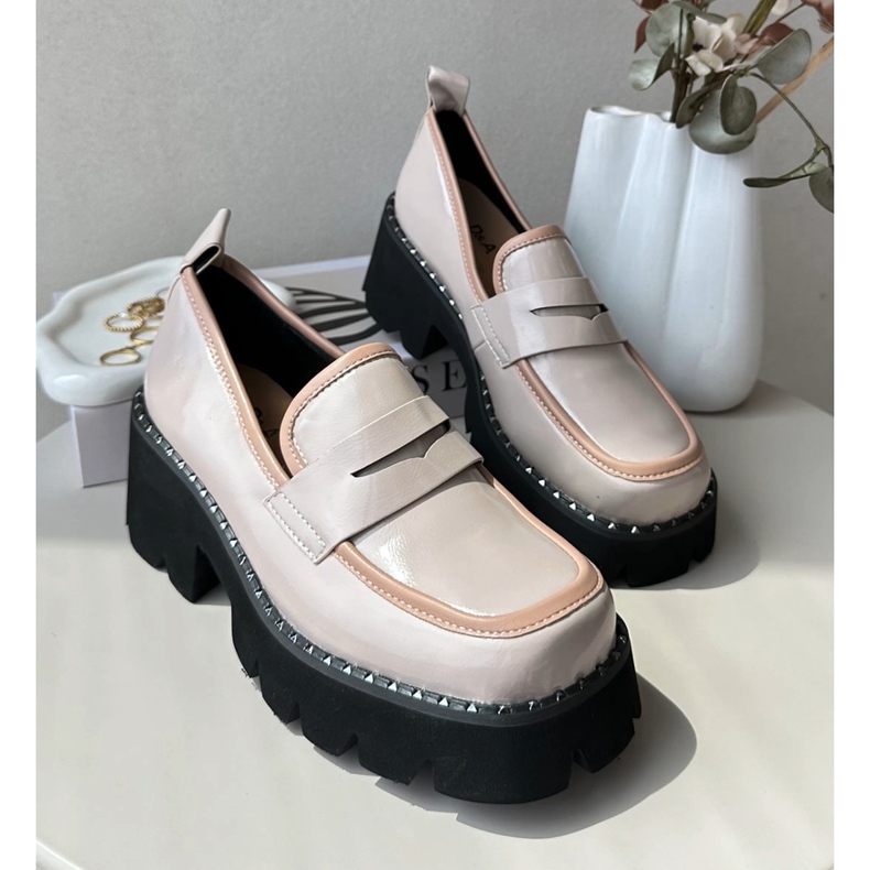 S.Barski Bőr női mokaszin D&amp;A MR870-32 bézs 2