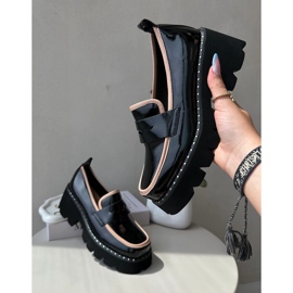 S.Barski Bőr női mokaszin D&amp;A MR870-32 fekete 2