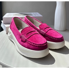 Velúr női mokaszinok Fuchsia Filidia rózsaszín 2