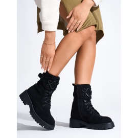 Női velúr fekete munkáscsizma 2