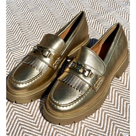 PH2 Női Eco bőr mokaszin arany díszítéssel Zanita aranysárga 1