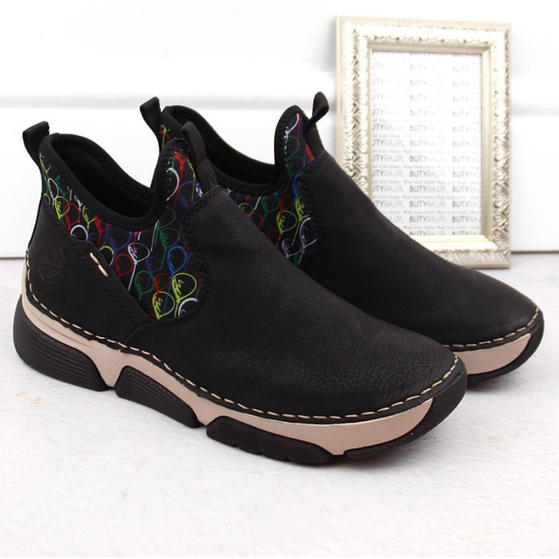 Kényelmes Rieker 45957-00 W RKR697 fekete 2