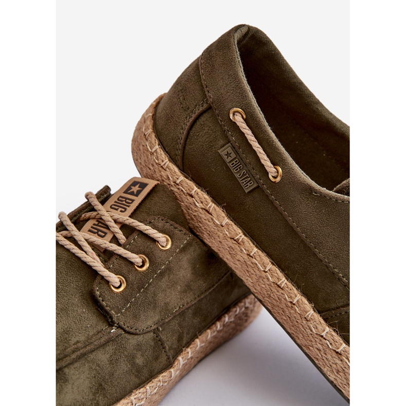Férfi fűzős espadrillák Big Star NN174055 Khaki zöld 2