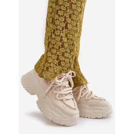 Női világos bézs tornacipő vaskos Nevela talpon 1