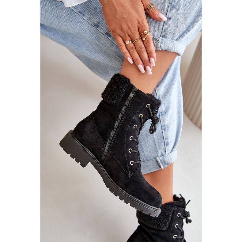 Hőszigetelt női munkáscsizma cipzárral, fekete Mivael 2