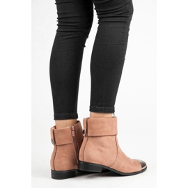 Ideal Shoes Velúr bokacsizma cipzárral rózsaszín 1