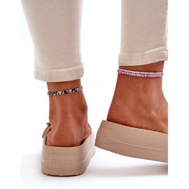 Női hab papucsok az emelvényen csattal Big Star NN274A666 bézs 1