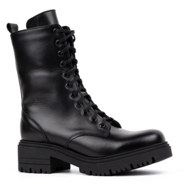 Olivier Női magas bőrcsizma 1064 fekete 1