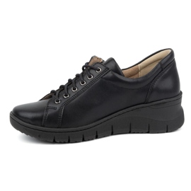 Olivier Női bőrcipő vastag talppal 1236, fekete 1