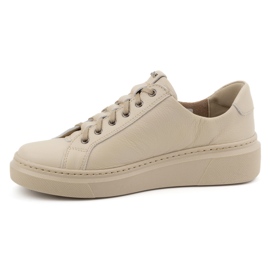 Olivier Style 1238 bézs színű női bőr tornacipő 1