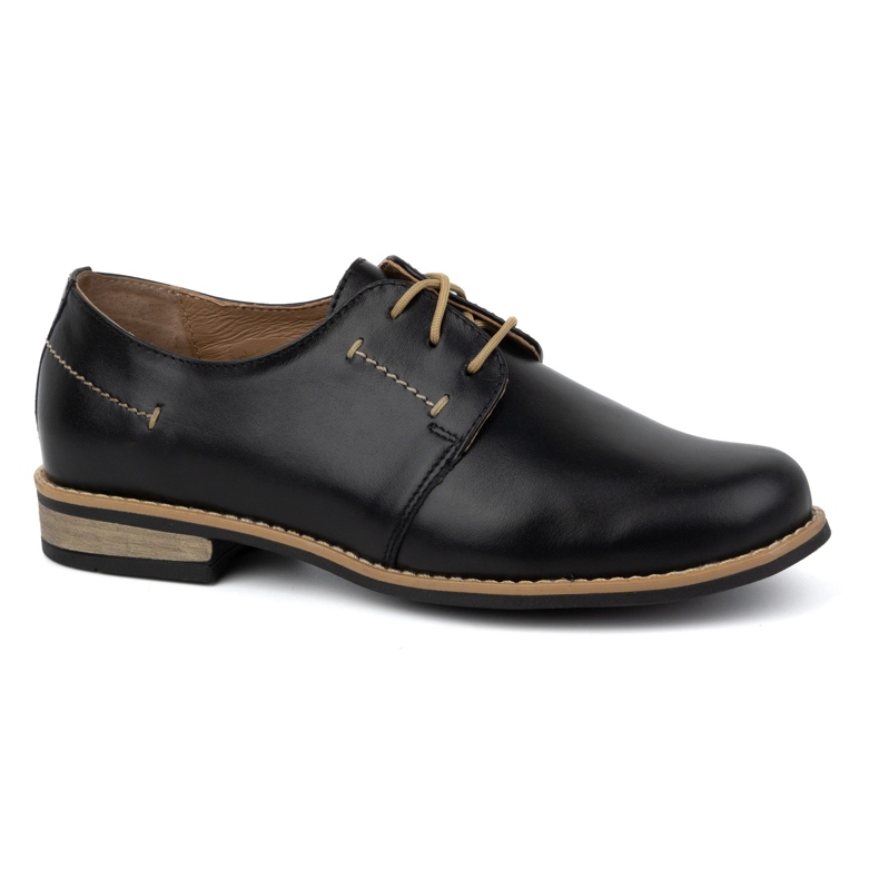 WASAK Női bőr fűzős cipő 0393W, fekete 1