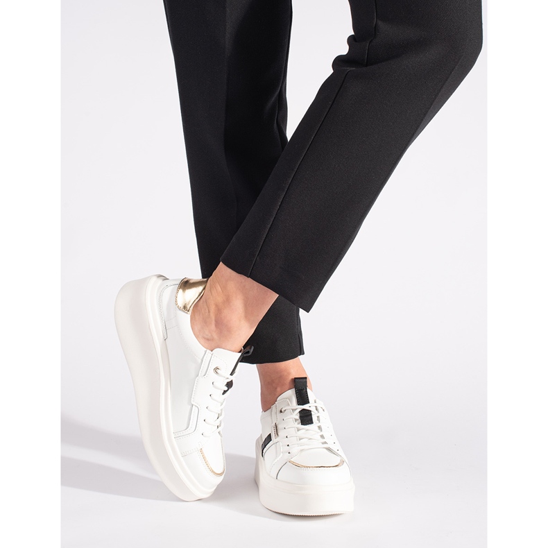 Bőr fehér platform tornacipő 1 Bőr fehér platform tornacipő 1