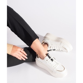 Bőr fehér platform tornacipő 2 Bőr fehér platform tornacipő 2