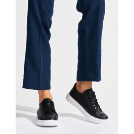 Sergio Leone áttört fekete bőr tornacipő 2