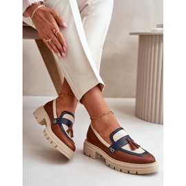 Női, bőr mokaszin, barna Laura Messi 2835 2