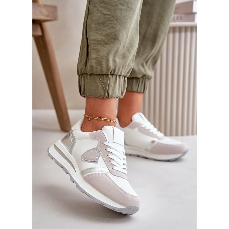 Női tornacipő csillogó fehér Velanielával 2