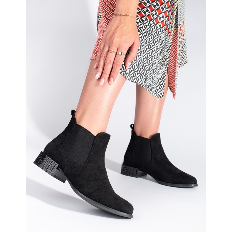 Fekete Chelsea csizma, Sergio Leone dekoratív sarokkal 2