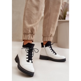 Női szigetelt alacsony-magas csizma, Eco bőr, fehér 2