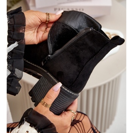 Női szigetelt csizma magas sarkú Eco Suede fekete Irissinae 2