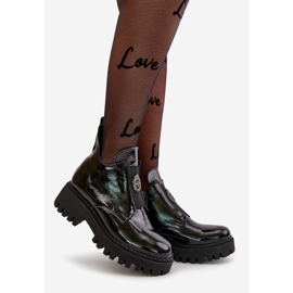 Zazoo 60451 női bőr bokacsizma díszítéssel, patentfekete 1