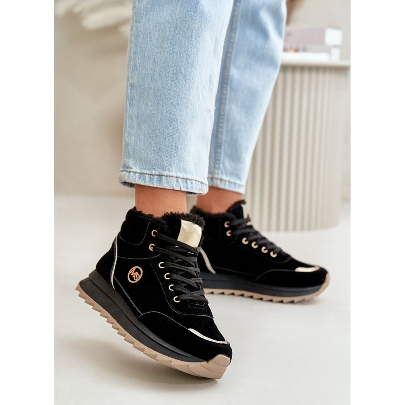 Hőszigetelt női sportcipők fekete Ariatte platformon 2