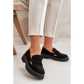 Női áttört cipő Moccasins Black Tannes fekete 2 Női áttört cipő Moccasins Black Tannes fekete 2
