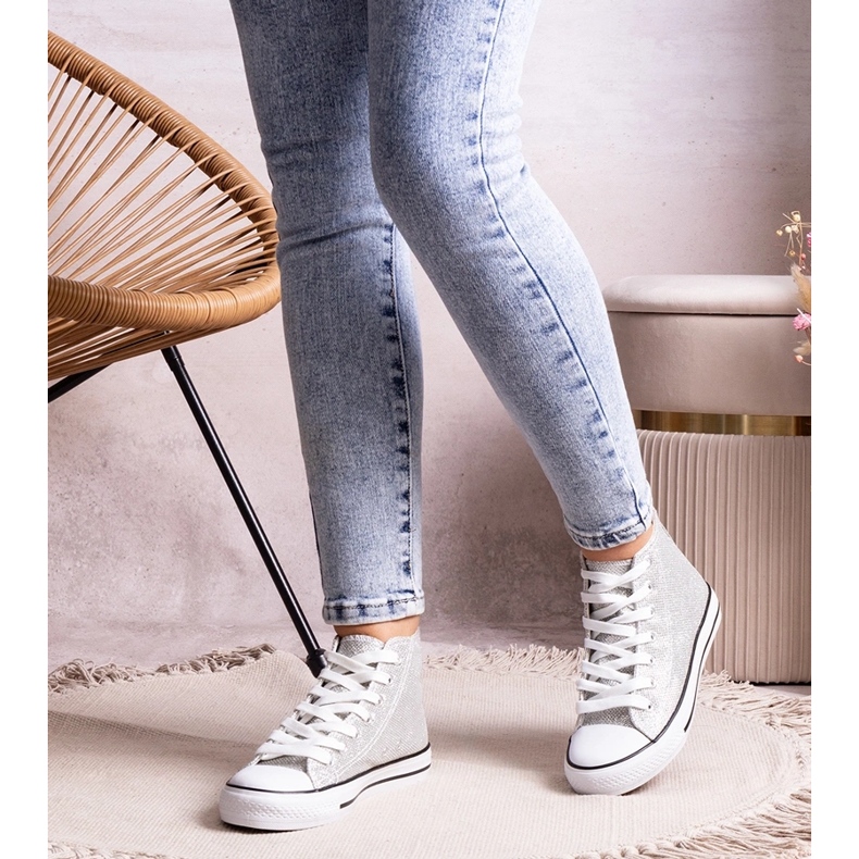 Ezüst fényes magas tornacipő a Ranifalitól 1