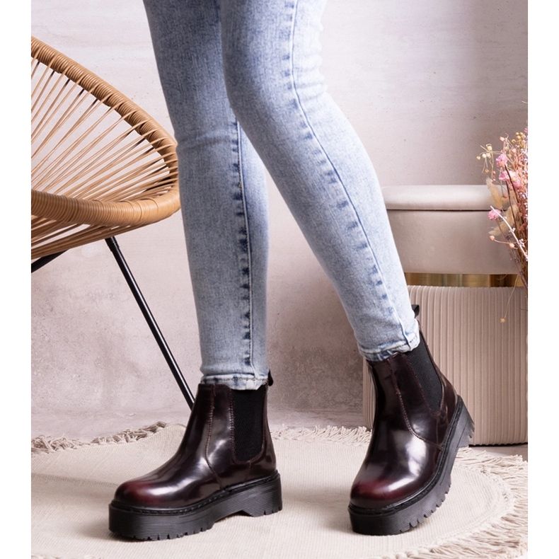 Lessaya bordó platformos csizma piros 1