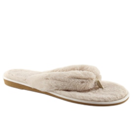 Flip-flop bézs bézs bundával 2