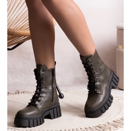 Zöld túrabakancs Kalinara öko bőrből 1