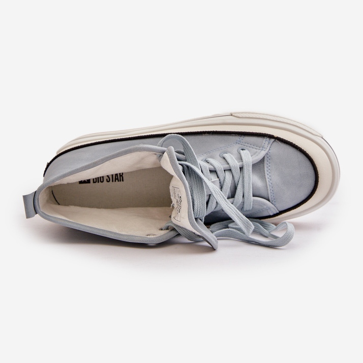 Hőszigetelt női tornacipők Eco bőr platformon Big Star OO274069 kék 1