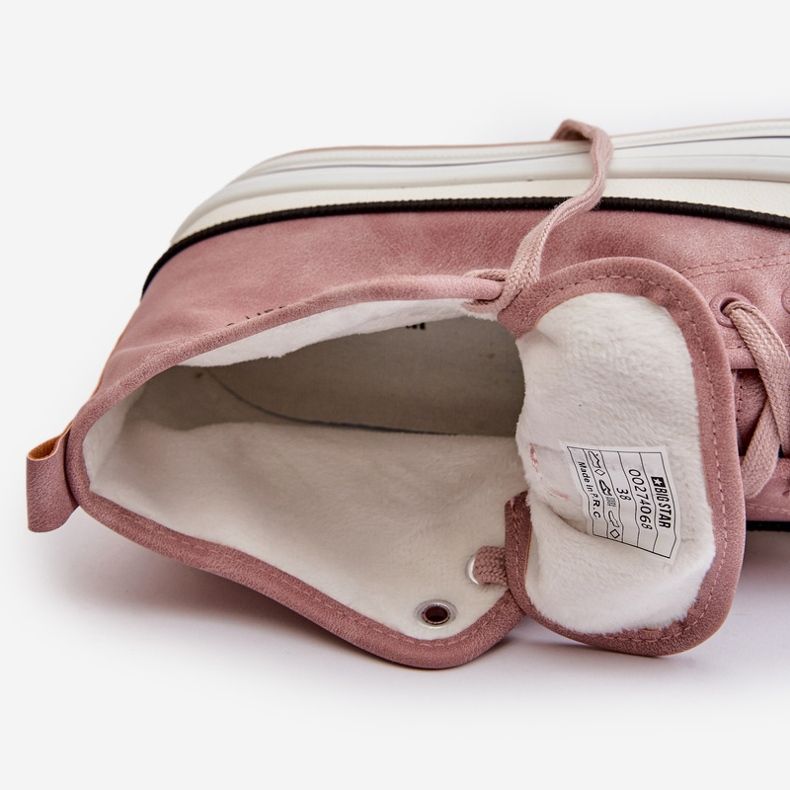 Hőszigetelt női tornacipők Eco bőr platformon Big Star OO274068 Pink rózsaszín 2