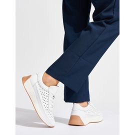 Sergio Leone bőr áttört fehér sportcipő 2