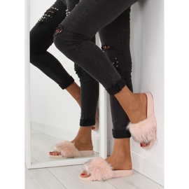 Rózsaszín papucs szőrmével zy383-007-1 rózsaszín 2