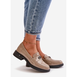 Női lakkbőr mokaszin Khaki Vinceza 58409 zöld 1