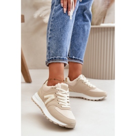 Női tornacipő, Sportcipő, Báránybőrrel bélelt, Bézs Ciamara 2