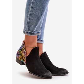 Maciejka bőr bokacsizma kivágásokkal 04091-77 fekete 1