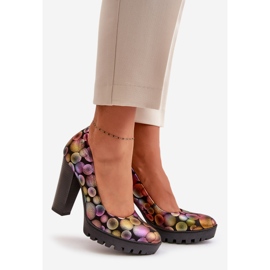 Bőr pumpák magas sarkú Maciejka 02629-39 Multicolor fekete 1