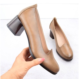 Női bézs magas sarkú cipő Potocki 12545 1