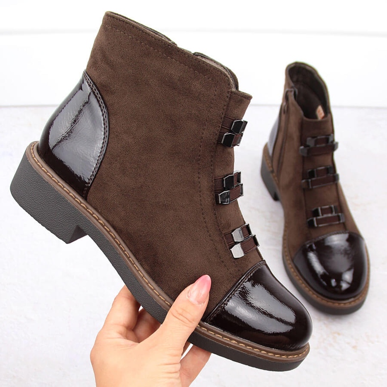 M. DASZYŃSKI Női velúr szigetelt barna csizma M.Daszyński SA252-4 1 M. DASZYŃSKI Női velúr szigetelt barna csizma M.Daszyński SA252-4 1