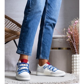 Aucoin szürke tornacipő sötétkék fűzővel fehér 1