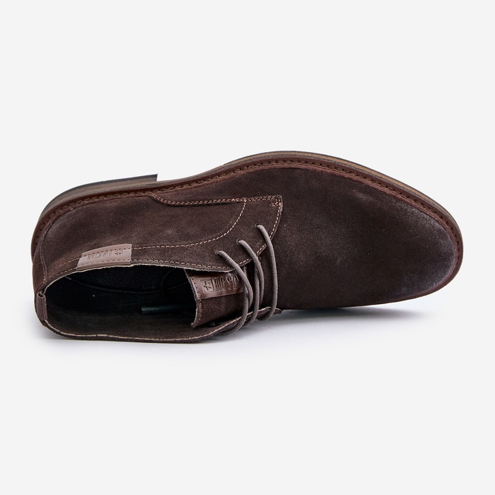 Velúr férfi fűzős csizma Big Star OO174145 Sötétbarna 2