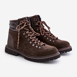 Velúr szigetelt férfi csizma Big Star OO174644 Hi-Poly System barna 1