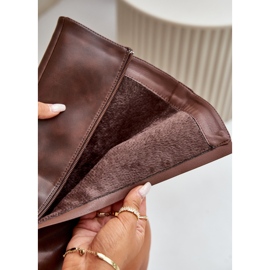 Szigetelt női csizma cipzárral Eco bőr barna Tialethe 2