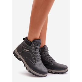 News Férfi szigetelt túracipő Eco bőrből, sötétkék Neramia 1