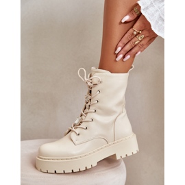 Hőszigetelt női munkáscsizma tűkkel, bézs Avorira 2