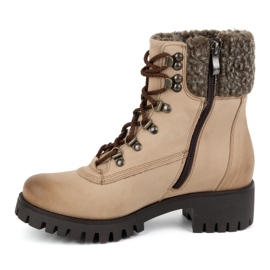 Olivier Női bőrcsizma, hőszigetelt téli csizma, 330BB, bézs 1