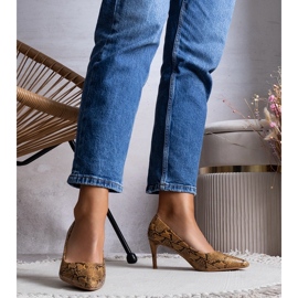 Teve szivattyúk Nickle kígyóbőr mintával barna 1